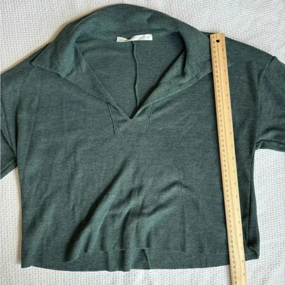 Altar'd State Top S Crop Polo Oversized Boxy Preppy Grunge Retro Relaxed - Picture 7 of 7